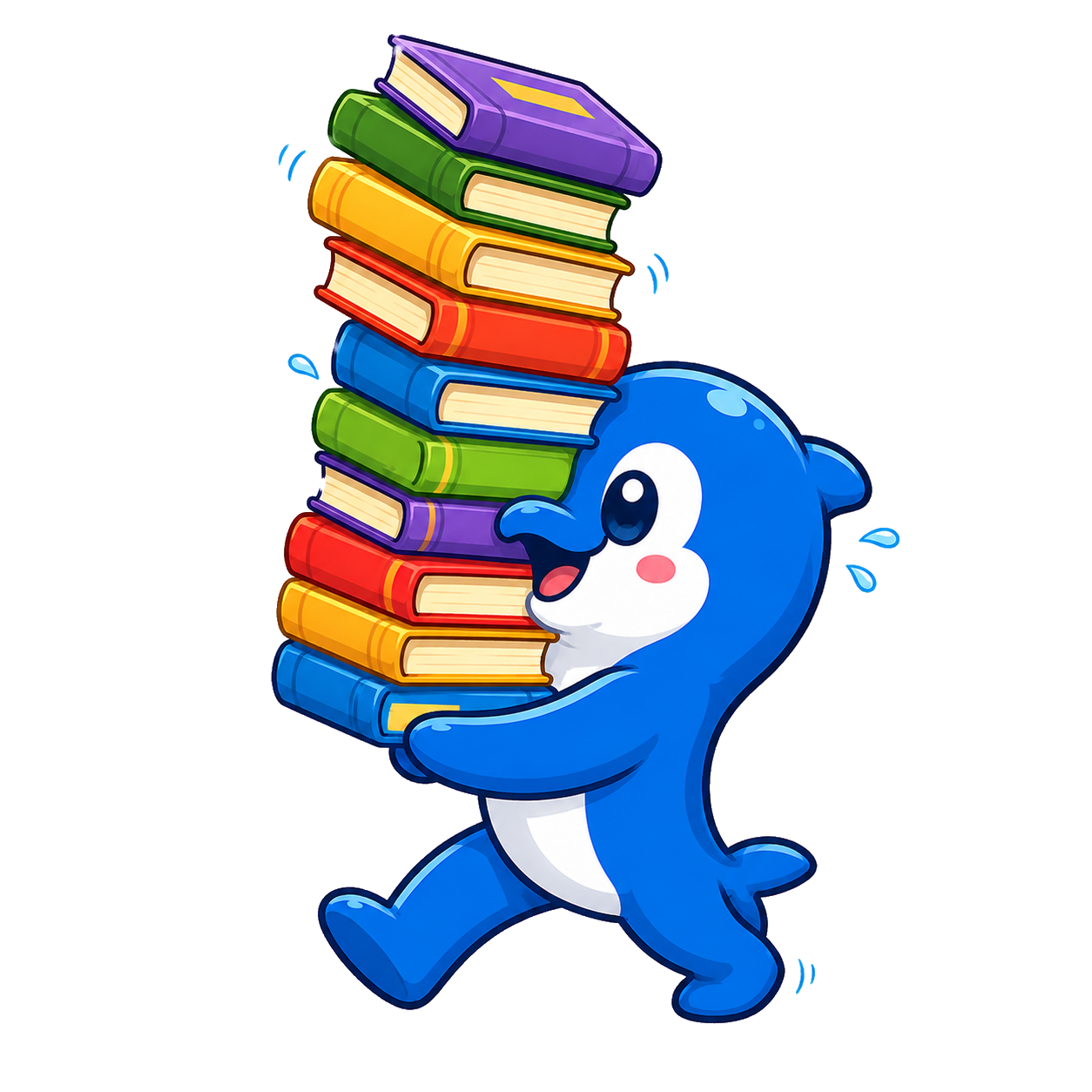 Duruno mascot holding books